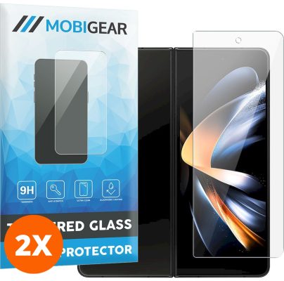 Mobigear Premium - Samsung Galaxy Z Fold 4 Verre trempé Protection d'écran - Compatible Coque - Noir (Lot de 2)