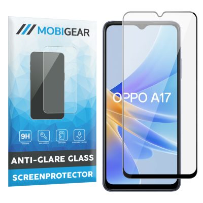 Mobigear Premium - OPPO A17 Verre trempé Protection d'écran - Compatible Coque - Noir