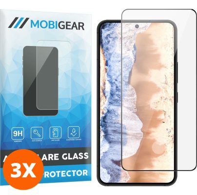 Mobigear Premium - Samsung Galaxy S23 Plus Verre trempé Protection d'écran Empreinte digitale - Compatible Coque - Noir (Lot de 3)