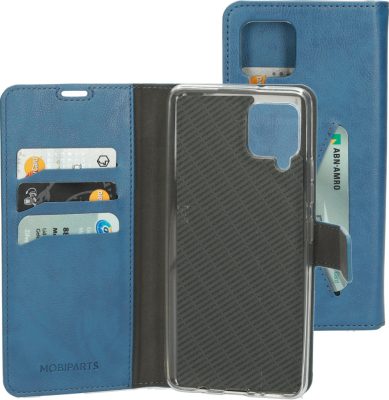 Mobiparts Classic Wallet - Coque Samsung Galaxy A42 5G Etui Portefeuille - Bleu