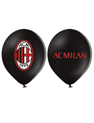 12 Ballons en latex AC Milan 30 cm