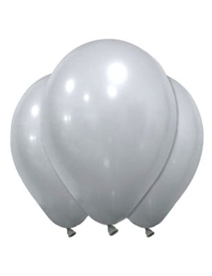 12 Ballons en latex argentés 28 cm