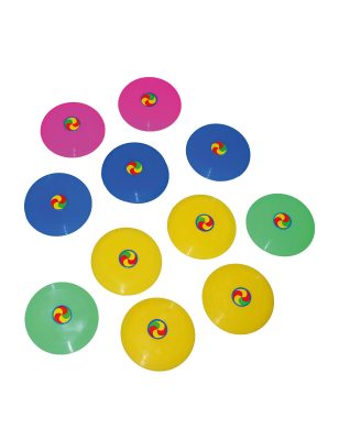 12 Mini frisbee colorés 7 cm