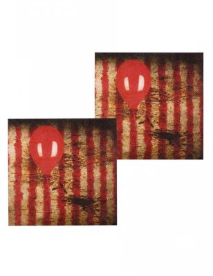 12 Serviettes en papier Clown terrifiant 33 x 33 cm