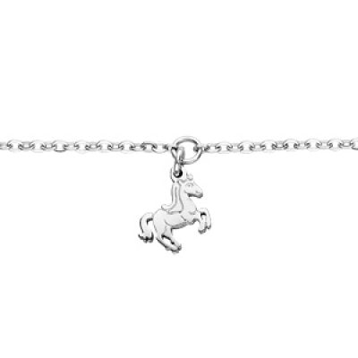 Bracelet en acier chaîne avec pampille licorne - 13+4cm