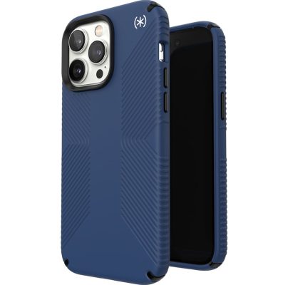 Speck Presidio2 Grip - Coque Apple iPhone 14 Pro Max Coque Arrière Rigide Antichoc - Coastal Blue