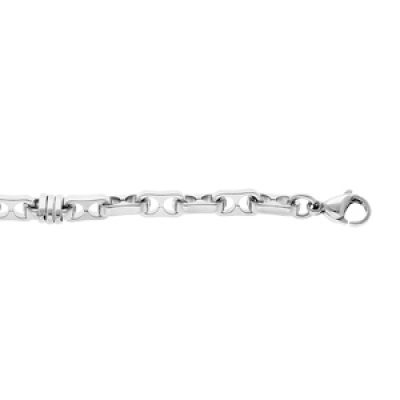 Bracelet en acier maille stylisée - longueur 20