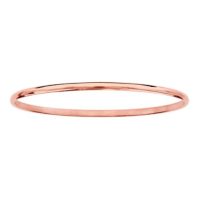 Bracelet demi-jonc en acier et PVD rose fil lisse 65mm