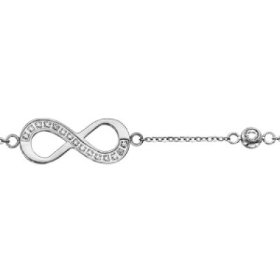 Bracelet en acier et empierrés chaîne avec symbole infini