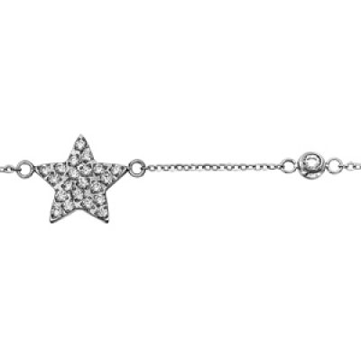 Bracelet en acier et empierrés chaîne avec étoile ornée d'oxydes