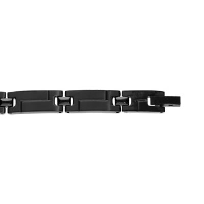 Bracelet en acier et PVD noir mat 21cm réglable