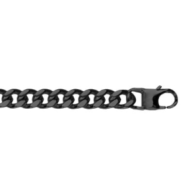 Bracelet en acier maille gourmette 6mm PVD noir 20
