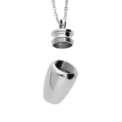 Collier en acier chaîne avec pendentif "porte poudre" pendentif urne 50+5cm