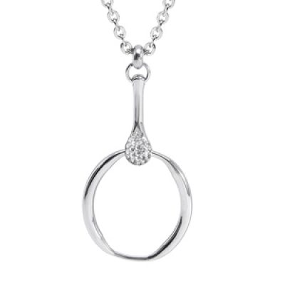 Collier en acier chaîne avec pendentif anneau et pince avec oxyde 41