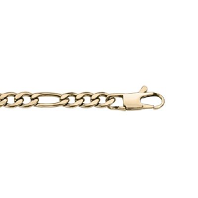 Bracelet en acier et PVD jaune maille alternée 1+3 - 5mm longueur 21cm