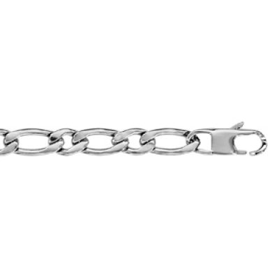 Bracelet en acier chaîne mailles 1+1 largeur 6mm et longueur 21cm