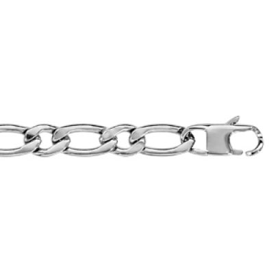 Bracelet en acier chaîne mailles 1+1 largeur 7mm et longueur 21cm