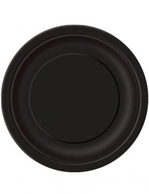 16 Assiettes en carton noires 22 cm