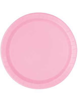 16 Assiettes en carton rose clair 21.9 cm