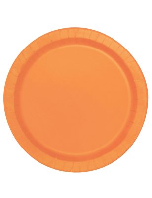 16 Grandes assiettes en carton orange 22 cm