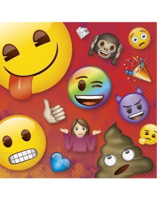16 Serviettes en papier Emoji Rainbow 33 x 33 cm