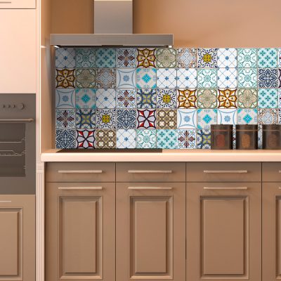 16 stickers carrelages azulejos artistiques mosaïques ornements
