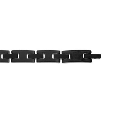 Bracelet en acier et PVD noir mat longueur 21cm réglable