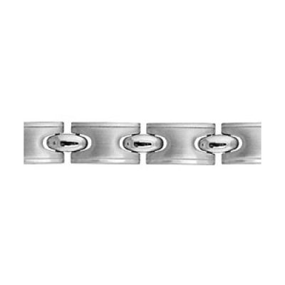 Bracelet en acier petits maillons de forme H alternés par des éléments ovales - longueur 20cm ajustable