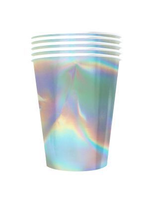 20 Gobelets américains carton recyclable rainbow iridescent 53 cl