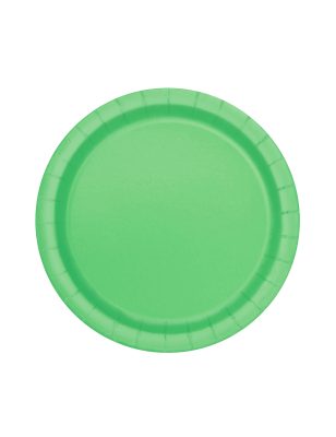 20 Petites assiettes en carton vert citron 18 cm