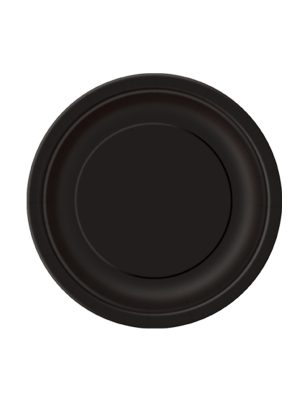 20 Petites assiettes en carton noires 18 cm