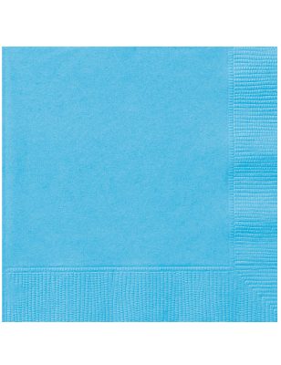 20 Serviettes en papier bleu ciel 33 x 33 cm