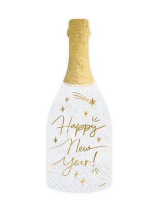 20 Serviettes en papier bouteille Happy New Year 14