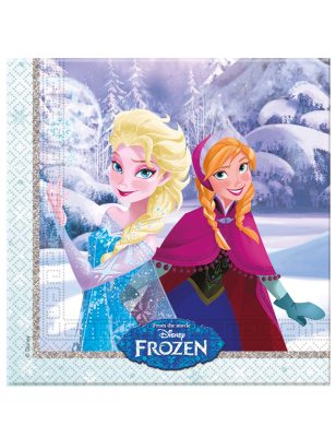 20 Serviettes en papier La Reine des Neiges hiver 33x33 cm