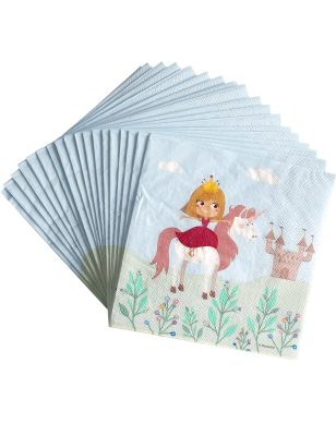 20 Serviettes en papier Princesse 33 x 33 cm