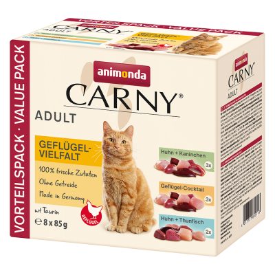 Multipack Animonda Carny 8 x 85 g pour chat - lot mixte à la volaille (3 variétés)