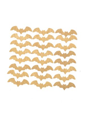 24 Confettis en bois chauve-souris dorées 4 cm