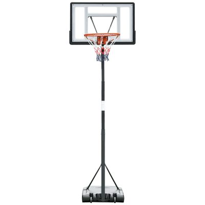 HOMCOM Panier de Basket-Ball sur pied avec poteau panneau base de lestage sur roulettes hauteur réglable panier 2