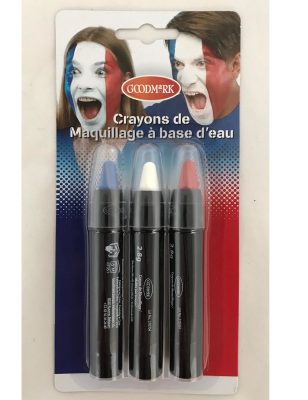3 Crayons maquillages tricolore France
