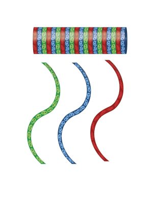 3 rouleaux de serpentins rouge bleu vert Pyjamasques