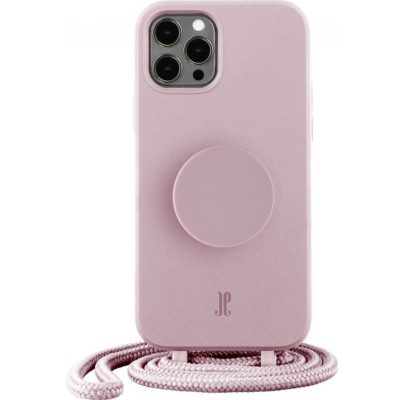 Just Elegance PopGrip - Coque Apple iPhone 13 Pro Max Coque arrière en TPU Souple - Rose Breath