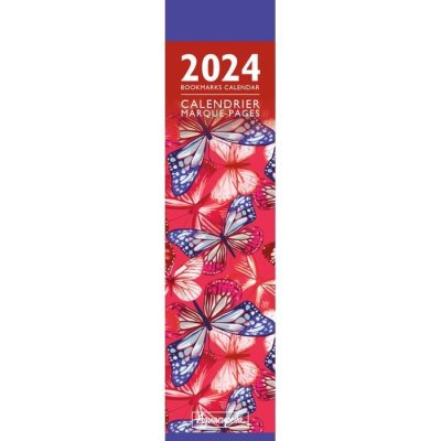 Calendrier Marque-pages - 2024 - Aquarupella - 16 Mois - Papillons - 40 X 160 Mm