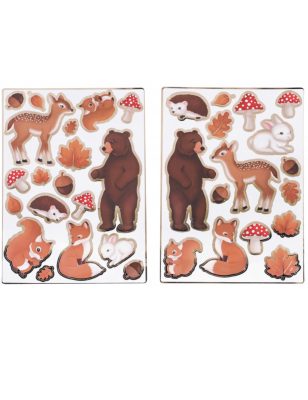 35 Stickers Woodland animaux des bois