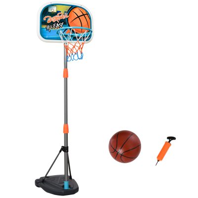 HOMCOM Panier de Basket-Ball sur Pied avec Poteau Base lestage Panneau + Ballon + Pompe Hauteur réglable 1