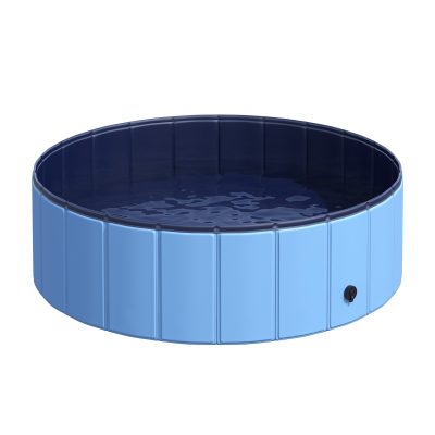 PawHut Piscine pour chien bassin PVC pliable anti-glissant facile à nettoyer diamètre 100 cm hauteur 30 cm bleu