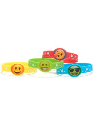4 Bracelets en caoutchouc Emoji