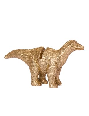 4 Marque-places en résine dinosaure paillettes dorés 9
