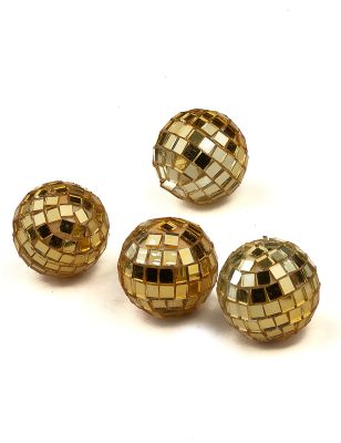 4 Mini boules à facettes dorées 3