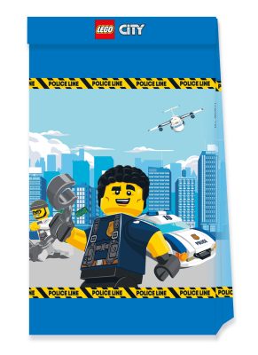 4 Petits sacs de fête en papier FSC Lego City