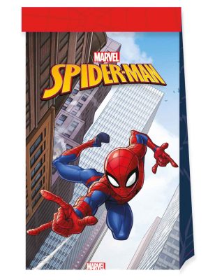 4 Sachets en papier Spiderman Fighter 22 x 13 cm
